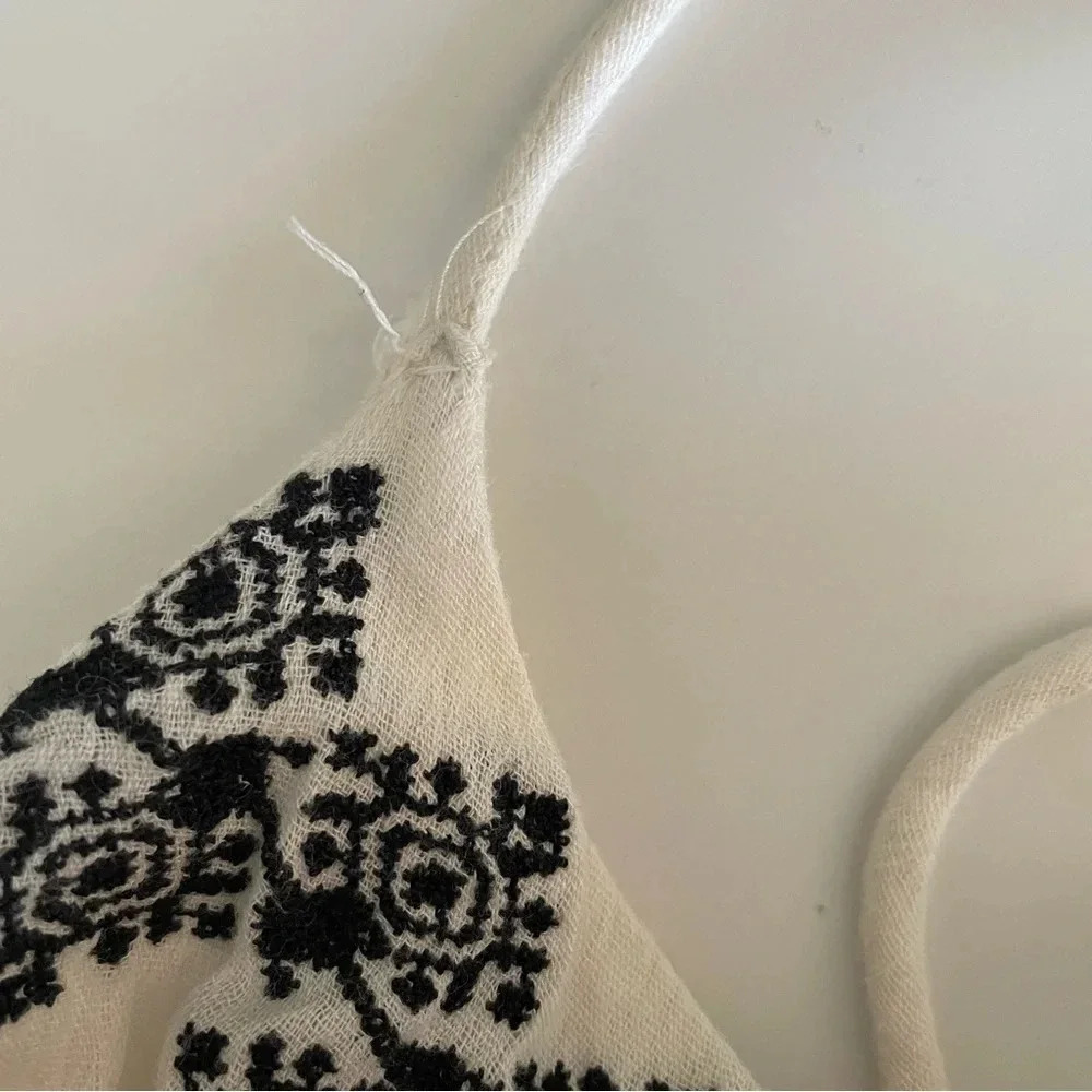 Denim & Supply Ralph Lauren Boho Maxi Dress Cream Embroidered Crochet Lined XS - Picture 13 of 14